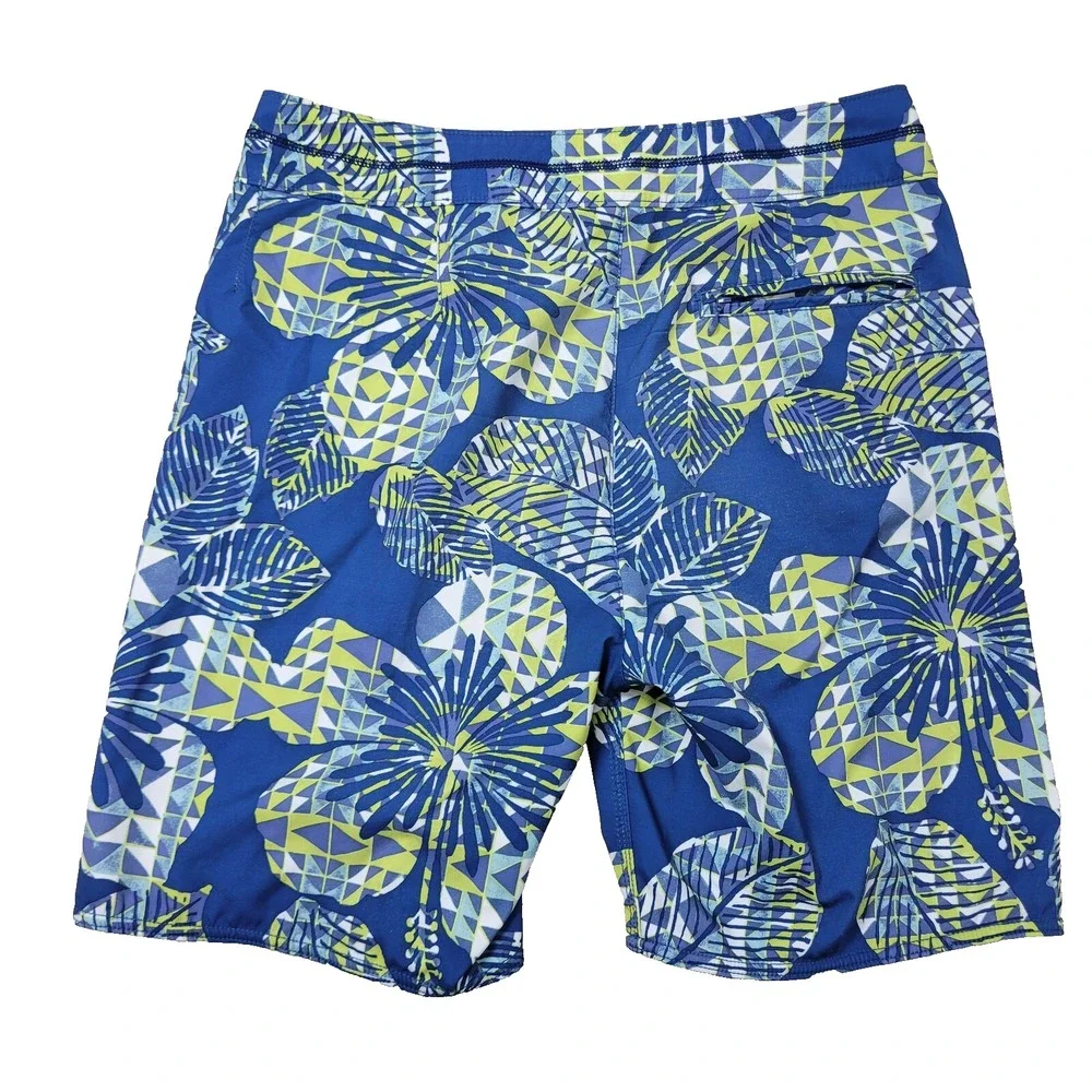 Tommy Bahama Relax Mens 32 Blue Yellow All Over Floral Swimsuit Board Shorts‎